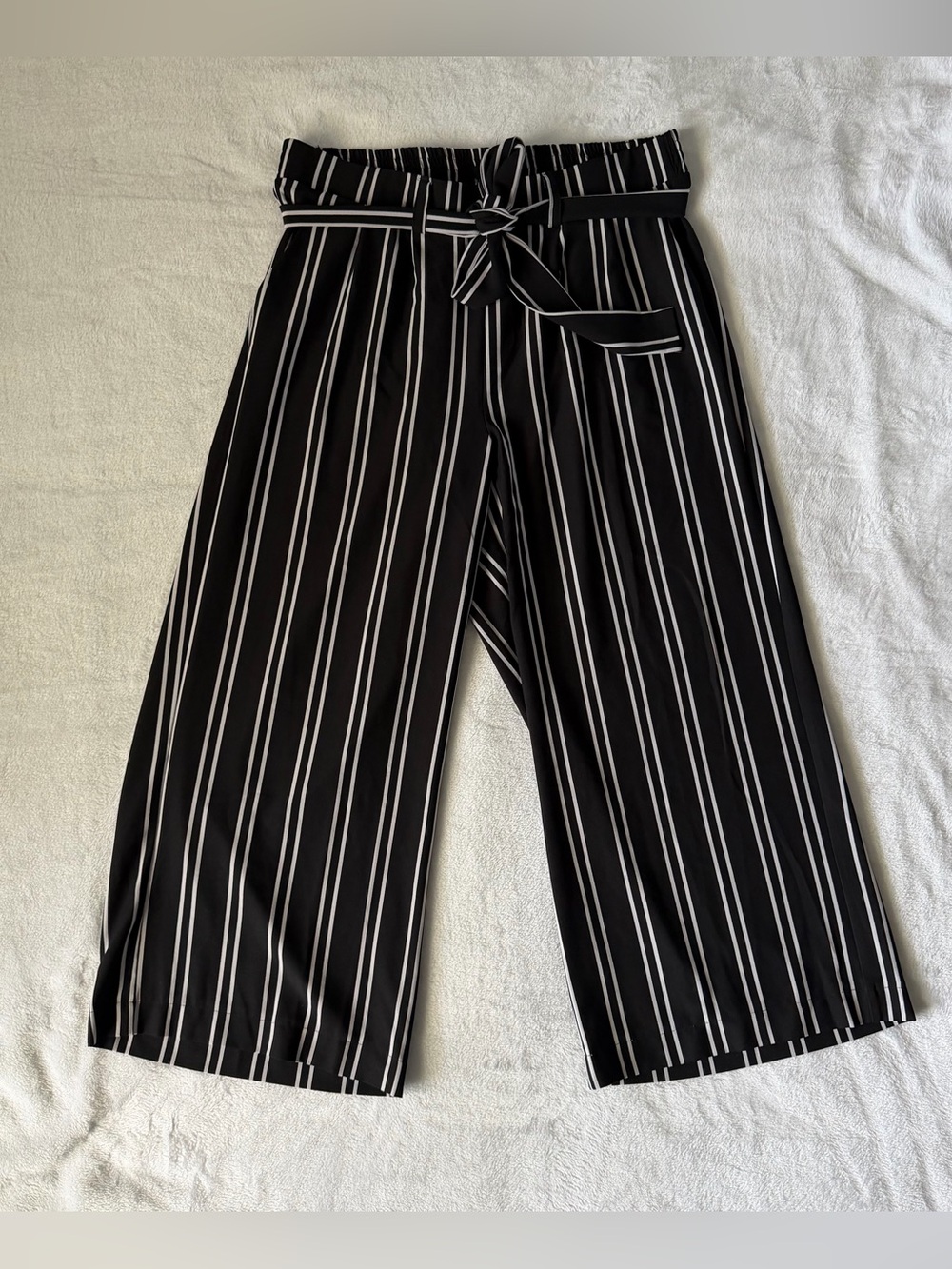 torrid Black and White Striped Wide-Leg Paperbag Pants